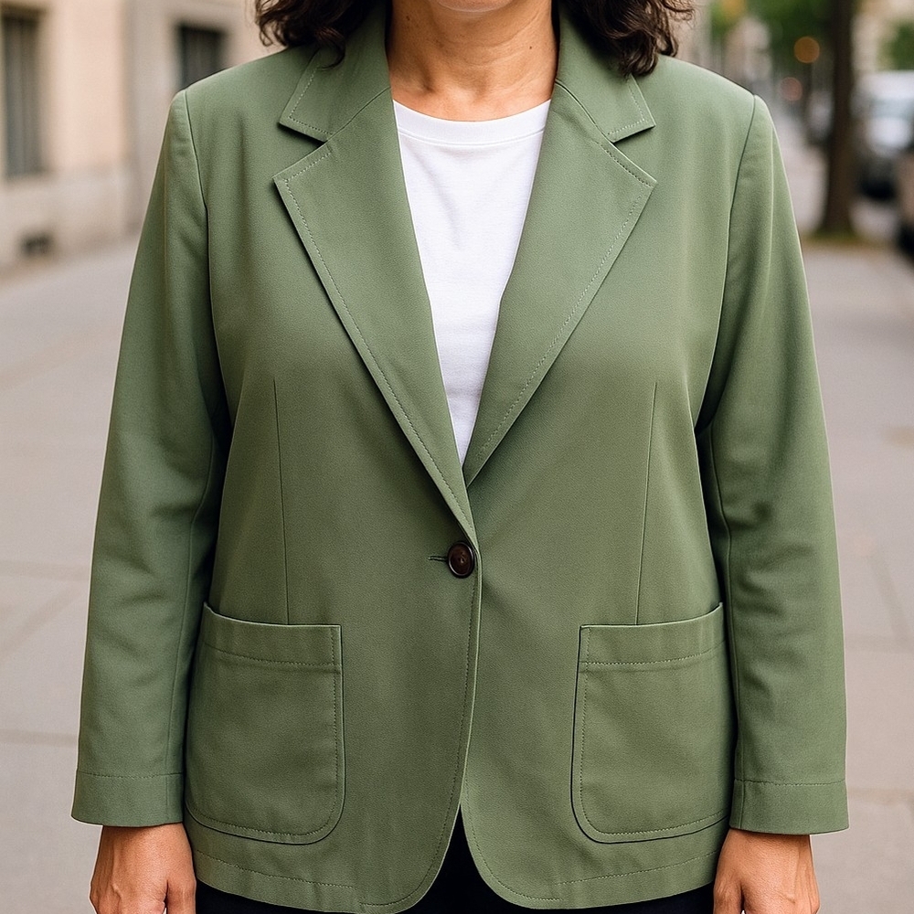 Fundamental Things Vintage Elegant Green Women's Blazer Size 16